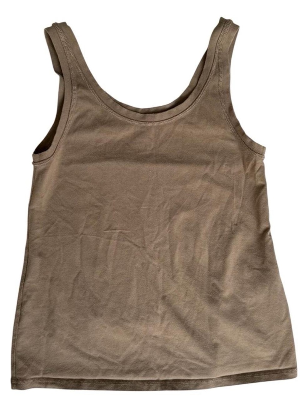 Eileen Fisher 100% Organic Cotton Tan Scoop Neck Tank Top Women’s Size XS